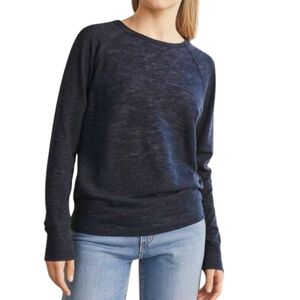 Vince Sweater Wool Linen Blend Dark Blue Marl Crewneck Women's size Medium
